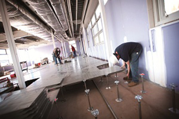 All steel encapsulated network raised floor