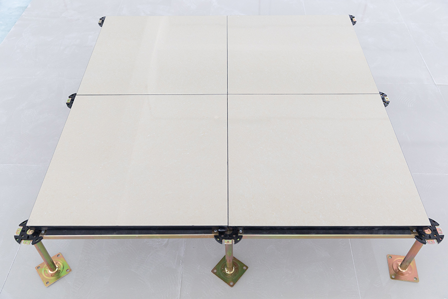 Calcium sulphate raised floor with ceramic covering 09
